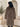 Manteau long en fausse fourrure à col montant – Choco