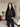 Vest met rits, capuchon, strasssteentjes en imitatiebont – Zwart