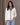 Damesvest van tricot met contrastbies - Wit