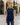 Mouwloze damesblouse met ruches - Marineblauw