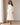 Dames Midi-jurk in Twee Materialen met Geplooide Rok - Ecru