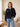 Dames-trui met polokraag en contrasterende details - Zwart
