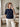 Top femme en maille à pois et manches courtes - Marine