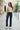 High-waisted wide-leg jeans, licht uitlopend model met opgestikte zakken - Blauw