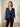 Damesblouse met overslag en V-hals - Marineblauw