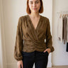 Blouse cache-cœur brodée – Choco