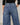 Jean délavé taille haute à jambes larges – Bleu